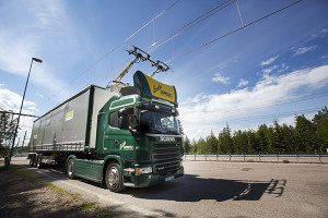 Camion electric Scania drum electrificat