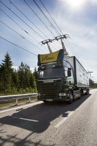 Camion electric Scania drum electrificat