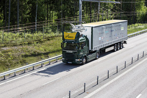 Camion electric Scania drum electrificat