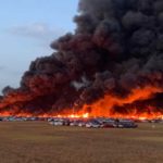 Incendiu flotă auto 3500 mașini arse