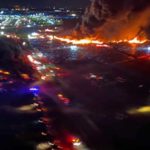 Incendiu flotă auto 3500 mașini arse