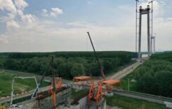 Podul suspendat de la Brăila intră într-o nouă etapă. Se pregătește instalarea cablurilor