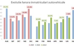 APIA: Înmatriculările de autoturisme noi au avansat cu 12,1% în primele şapte luni