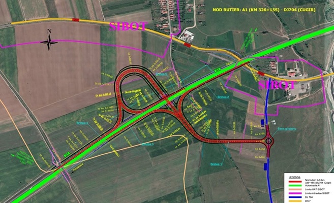 nod rutier A1 – Cugir